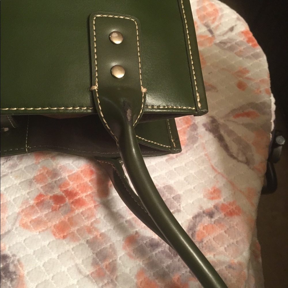 Wilson’s Leather Dark Green Satchel Bag - Picture 4 of 15